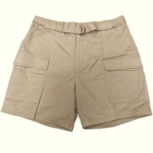 Van Heusen Belted Flat Front Tan Cargo Hiking Short  Waist 36 New With…